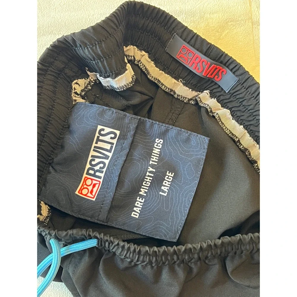 RSVLTS Kids Black Swim Trunks Retro Logo Board Shorts Large